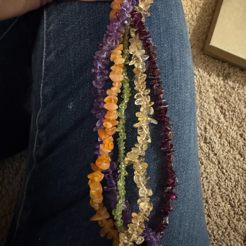 Multicolor Gemstone Chip Bracelet - image 2